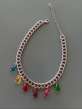Gummy Bear Charm Chain Necklace - Multicolor